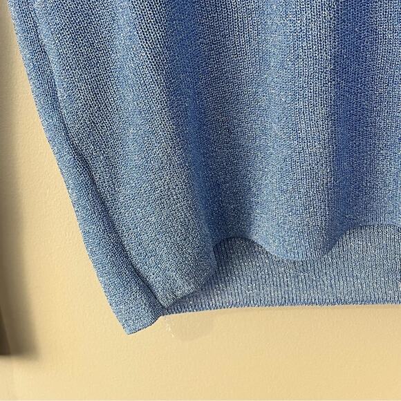 Mango Women's Size XS Long Sleeve Sweater V-Neck Blue Sparkly NWT Party Glam - Picture 3 of 8